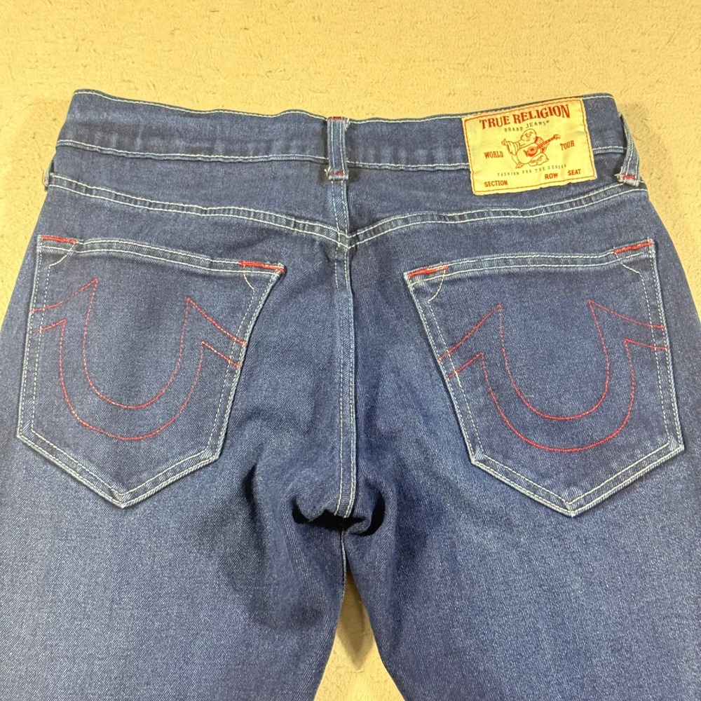 True Religion Rocco Relaxed Skinny Jeans Mens 30 Indigo Blue Denim Stretch - Picture 14 of 16